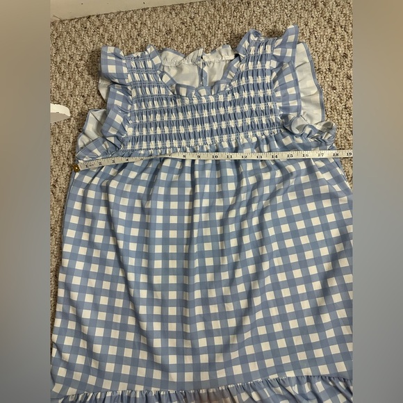 Michelle McDowell Blue Gingham Dress size S - Picture 5 of 6